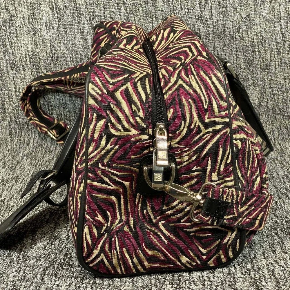 Vintage DVF Diane‎ Von Furstenberg Jacquard Satchel Weekender Travel Bag Strap